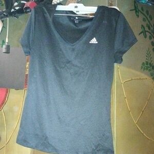 Adidas Black V-Neck Tee